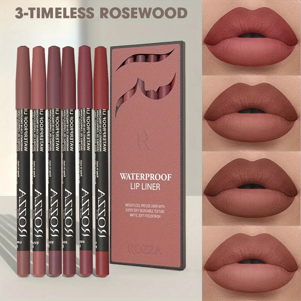 6 PCS Lip Liner Set - Nude Brown Collection