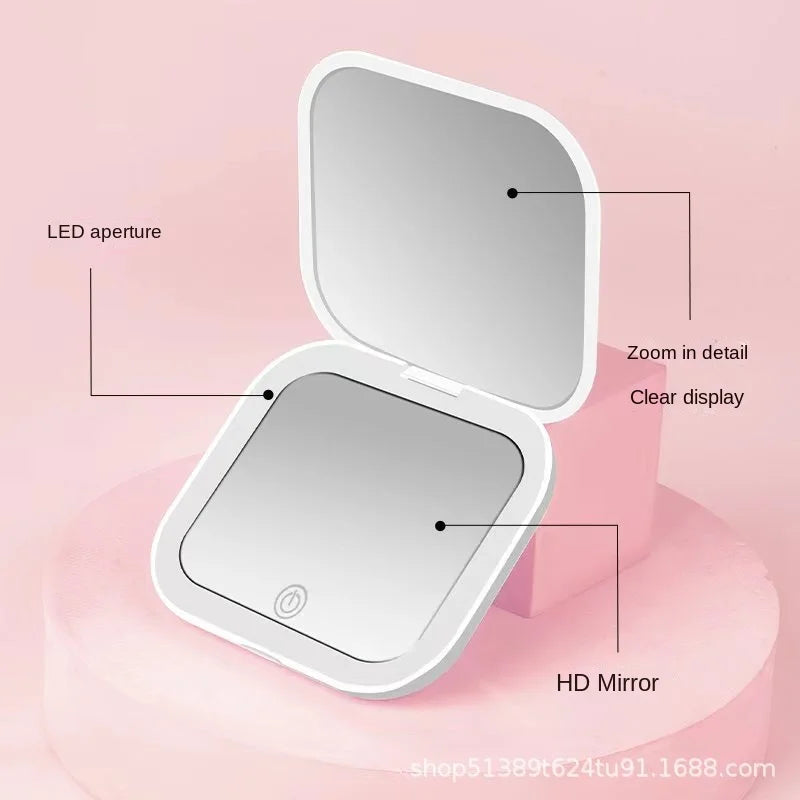 Mini Portable LED Folding Makeup Mirror