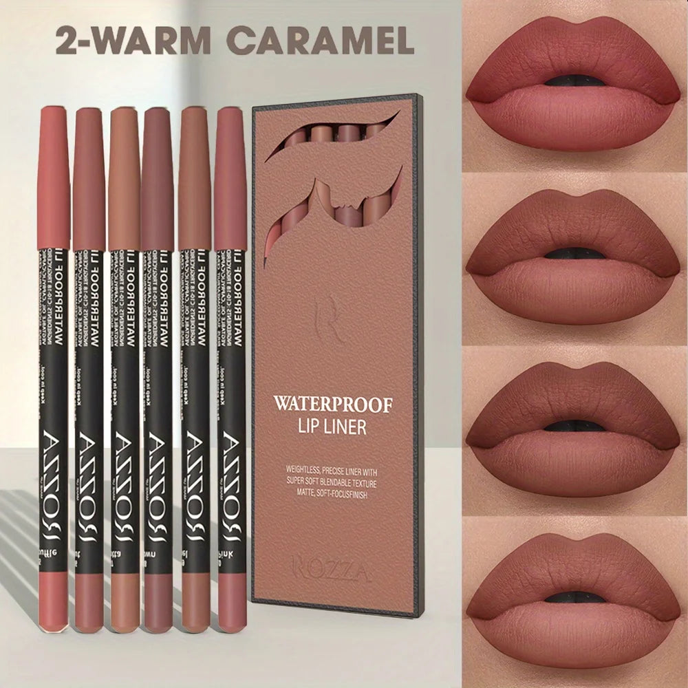 6 PCS Lip Liner Set - Nude Brown Collection