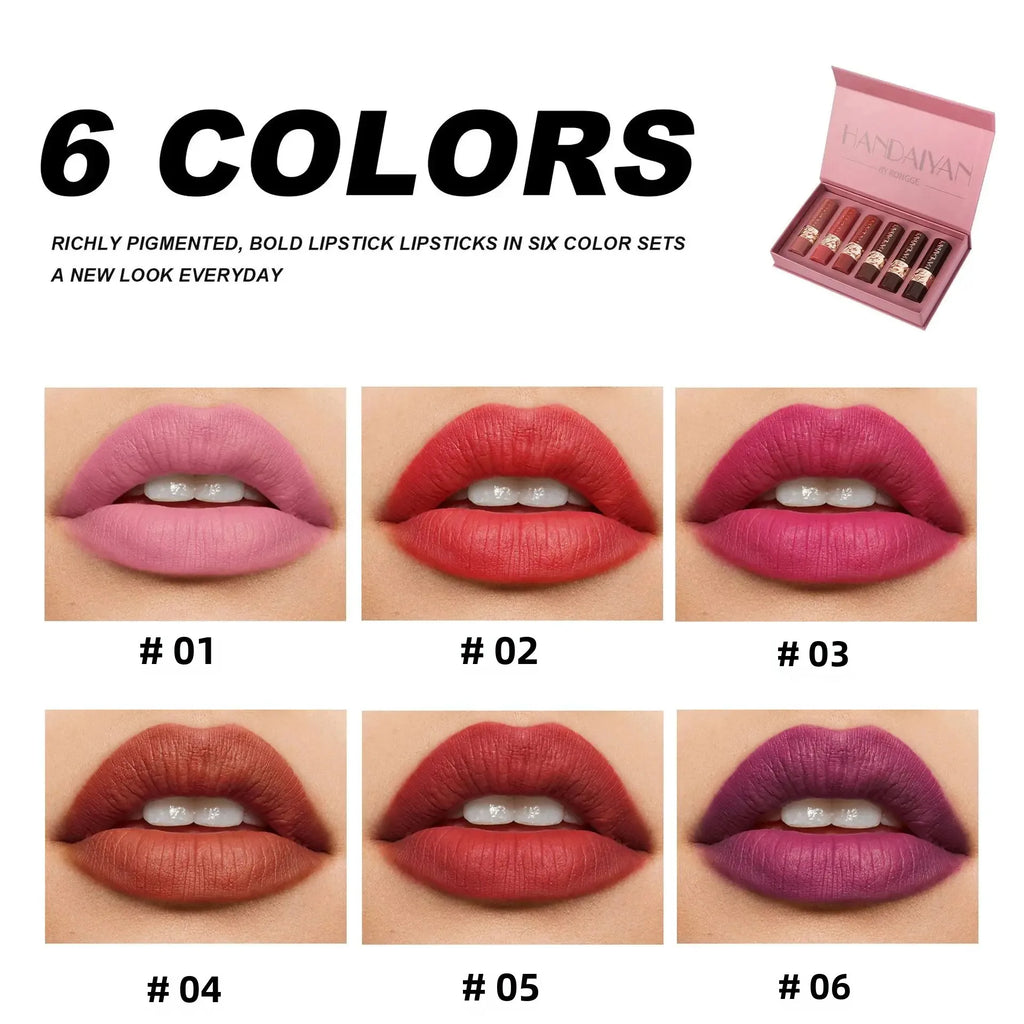 6PCS Velvet Matte Lipstick Set